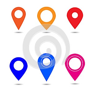 Vector of map pointer icon. GPS location symbol. Flat design sty