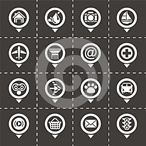 Vector Map pointer icon set