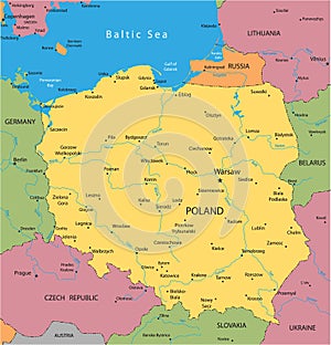 Vector map of Poland photo