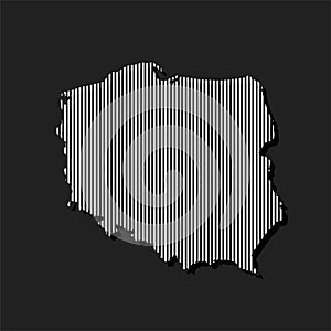 Vector map Poland, creative map made grey lines