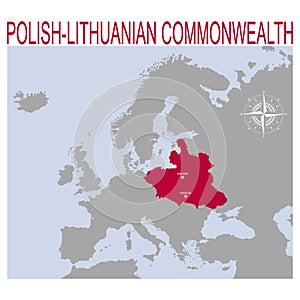 Vector map of the PolishÃ¢â¬âLithuanian Commonwealth