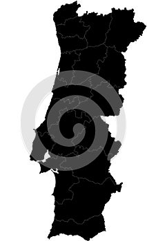 Vector map of Portugal