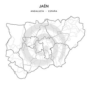 Geopolitical Vector Map of the Province of JaÃÂ©n as of 2022