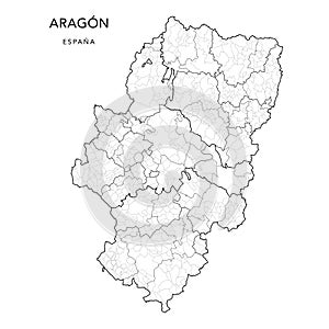 Geopolitical Vector Map of Aragon as of 2022 photo