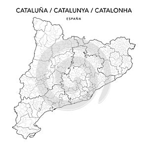 Geopolitical Vector Map of Catalonia as of 2022 photo