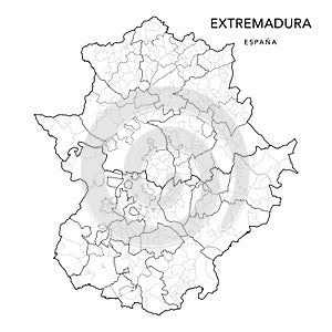 Geopolitical Vector Map of Extremadura as of 2022 photo