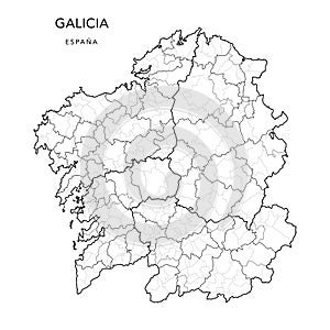 Geopolitical Vector Map of Galicia as of 2022 photo