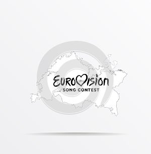 Vector map Republic of Tatarstan combined with Eurovision Song Contest flag