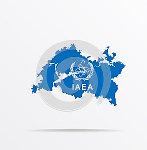 Vector map Republic of Tatarstan combined with International Atomic Energy Agency IAEA flag