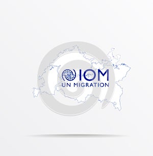Vector map Republic of Tatarstan combined with International Organization for Migration IOM flag