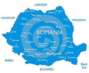 Vector map of Romania