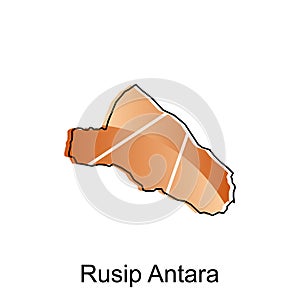 vector map of Rusip Antara City modern outline, Logo Vector Design. Abstract, designs concept, logo, logotype element for template photo
