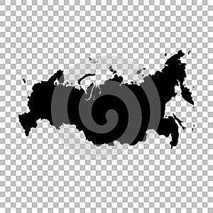 Vector map Russia. Isolated vector Illustration. Black on White background.