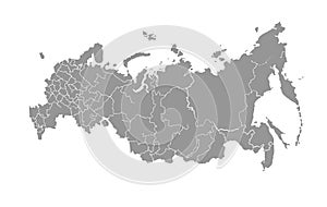 Vector map of Russian Federation on white background.