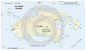 Vector map Saint john, US Virgin Islands