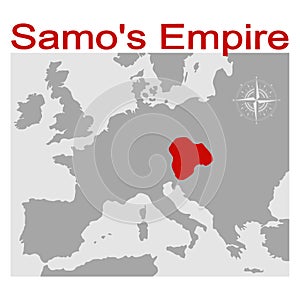 vector map of the Samo`s Empire photo