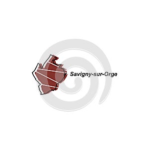 Vector Map of the savigny sur orge. Borders of for your infographic. Vector illustration design template photo