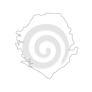 Vector map Sierra Leone. Isolated vector Illustration. Black on White background