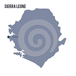Vector map of Sierra Leone isolated on white background.