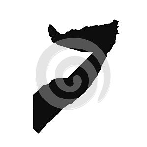 Vector map Somalia. Isolated vector Illustration. Black on White background.