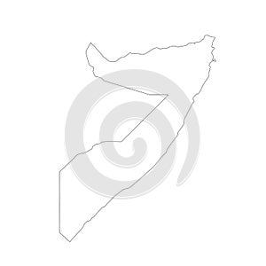 Vector map Somalia. Isolated vector Illustration. Black on White background.