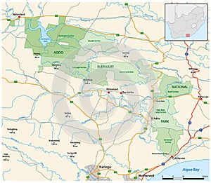 Vector map of South Africas Addo Elephant National Park