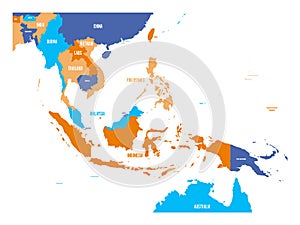Vector map of Southeast Asia