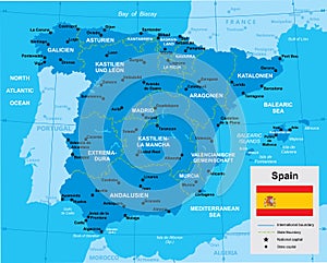 Map of Spain vector illustration
