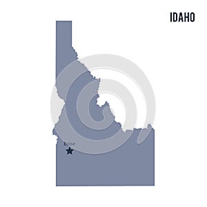 Vector map State of Idaho isolated on white background.