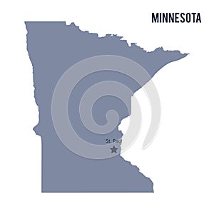 Vector map State of Minnesota isolated on white background.