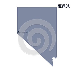 Vector map State of Nevada isolated on white background.