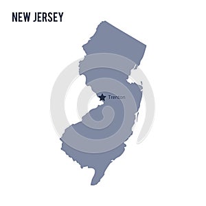 Vector map State of New Jersey isolated on white background.