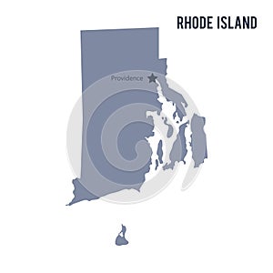 Vector map State of Rhode Island isolated on white background.