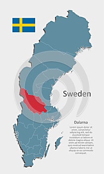 Vector map Sweden, county Dalarna photo