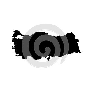 Vector map Turkey. Isolated vector Illustration. Black on White background.