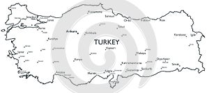Vector map of Turkey