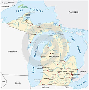 Vector Map of the U.S. state of Michigan