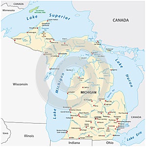 Vector Map of the U.S. state of Michigan