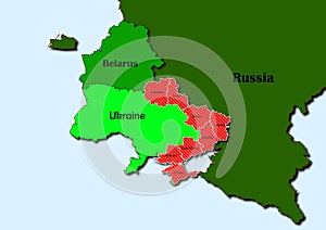Vector map of Ukraine, map of Belarus and map of Russia photo