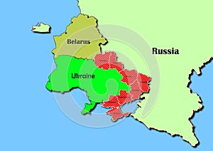 Vector map of Ukraine, map of Belarus and map of Russia photo