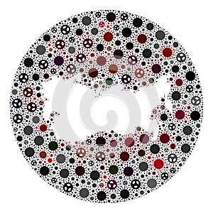 CoronaVirus Hole Circle Map of USSR Mosaic