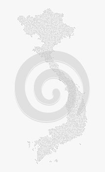 Vector map Vietnam from dots, digital template