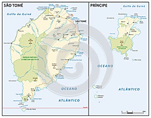 Vector map of the West African island state of Sao Tome and Principe