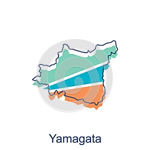 vector map of Yamagata modern outline design, Borders of Japan for your infographic. Vector illustration. design template