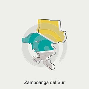 vector map of Zamboanga Del Sur modern outline, High detailed vector Philippines map illustration vector Design Template photo