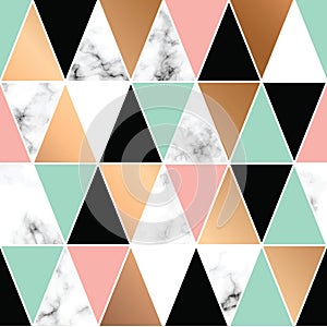 Vector marble texture design with geometric shapes, black and white marbling surface, modern luxurious background photo