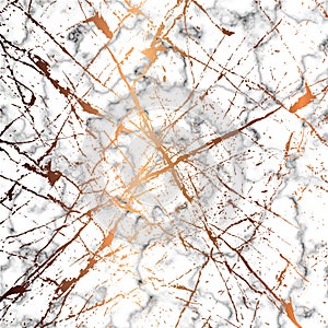 Vector marble texture design with golden splatter lines, black and white marbling surface, modern luxurious background