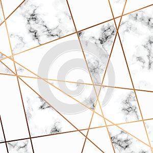 Vector marble texture, seamless pattern design with golden geometric lines, black and white marbling surface, modern luxurious