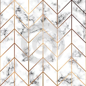 Vector marble texture, seamless pattern design with golden geometric lines, black and white marbling surface, modern luxurious photo