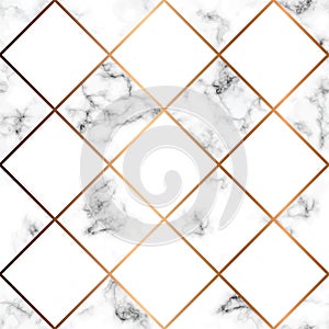Vector marble texture, seamless pattern design with white squares